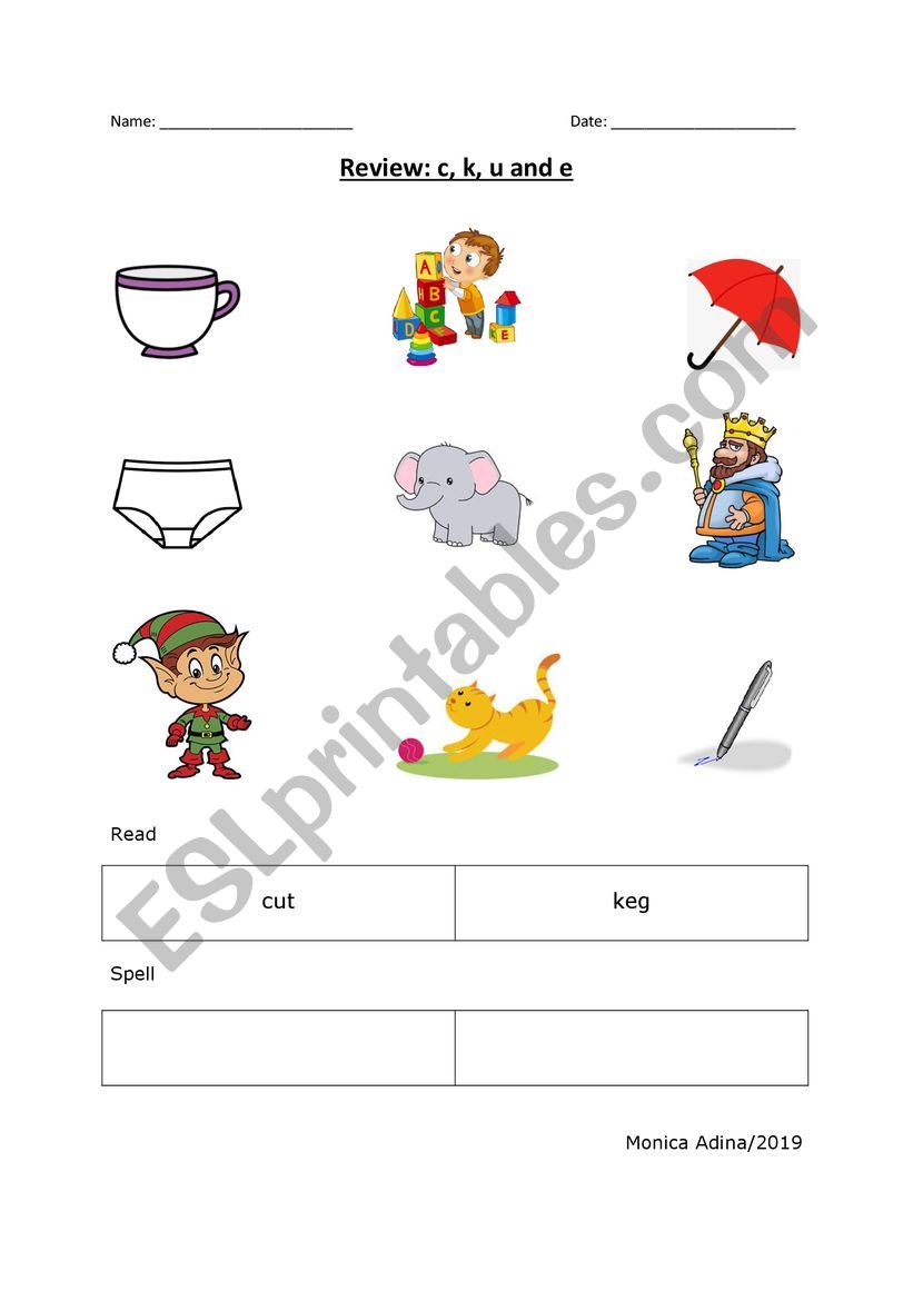 c, k, u and e worksheet