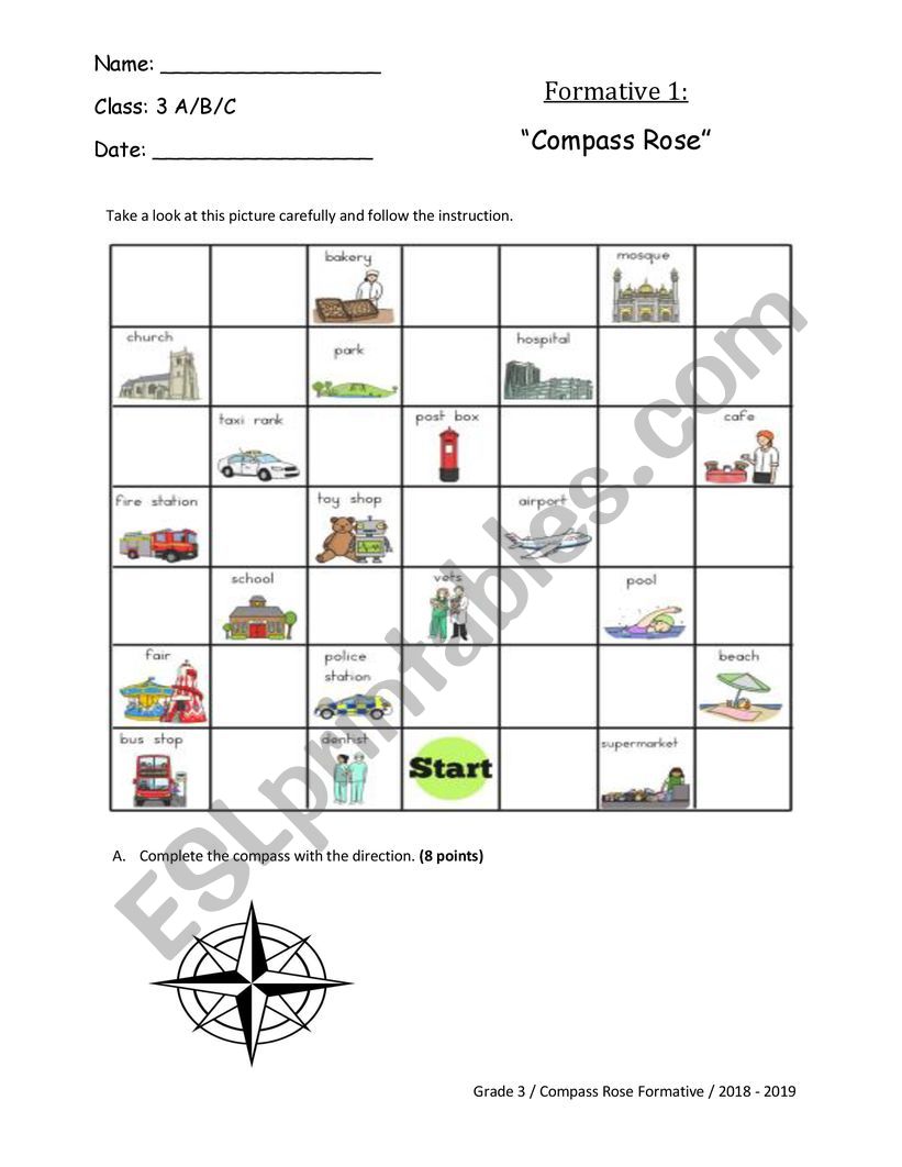 compass-rose-practice-esl-worksheet-by-lisavict