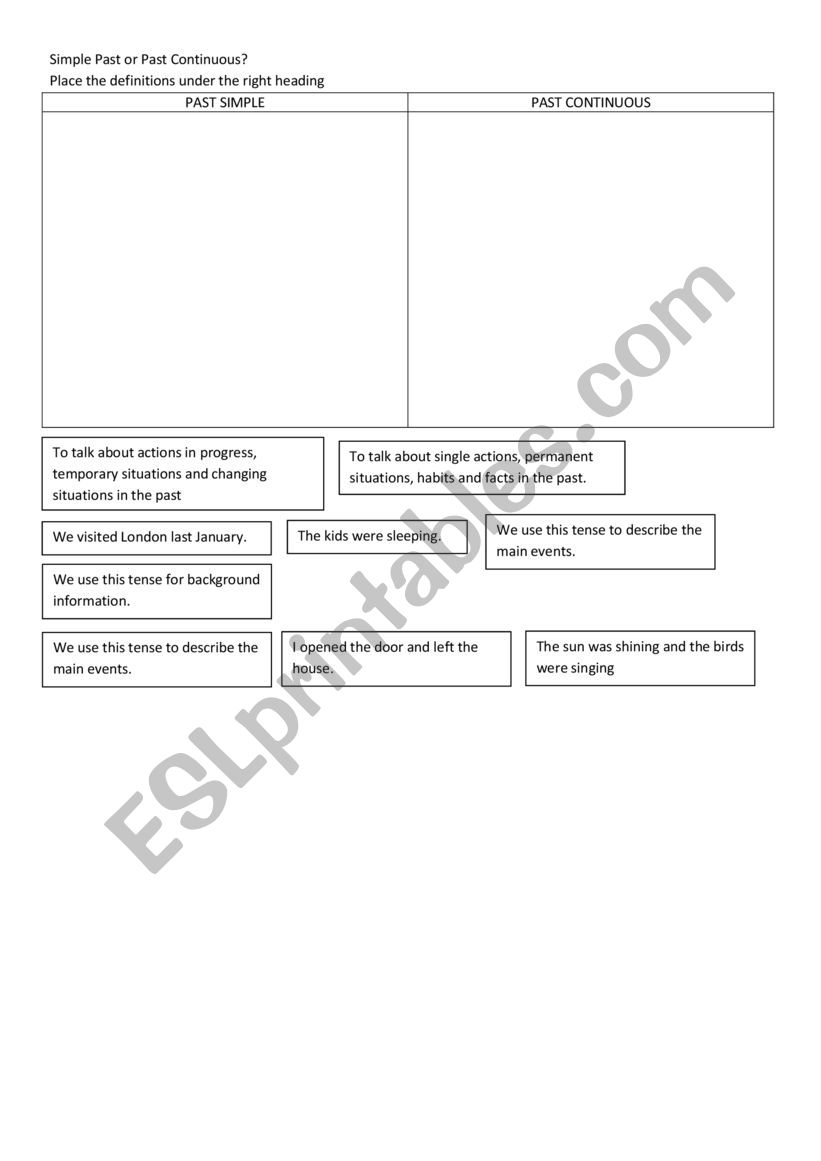 Simple Past or Past Continuous?