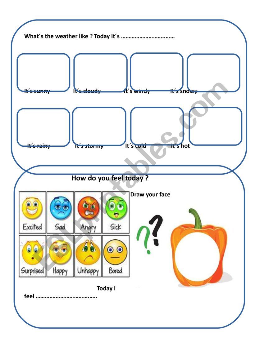 Weather and feelings worksheet