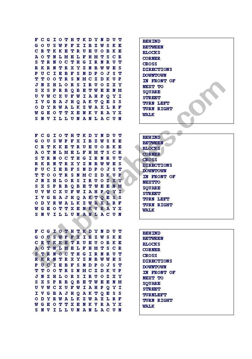 Directions, ready to print. worksheet