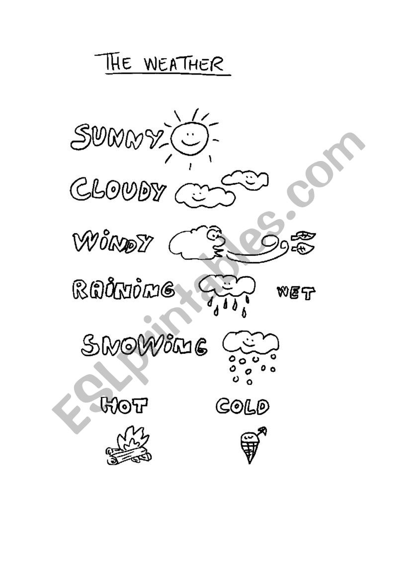 Weather coloring worksheet