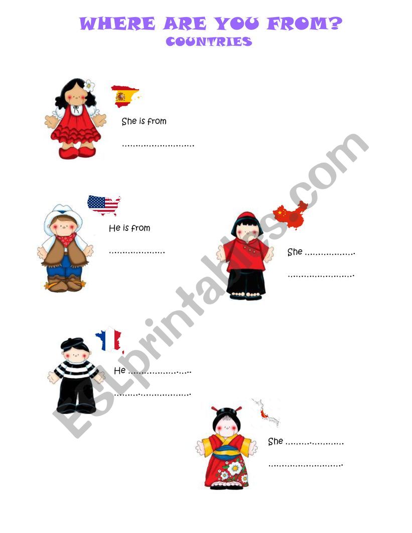 Where are you from? worksheet