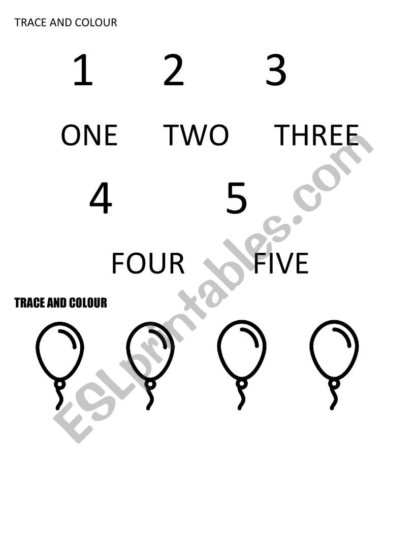  NUMBERS AND COLORS  worksheet
