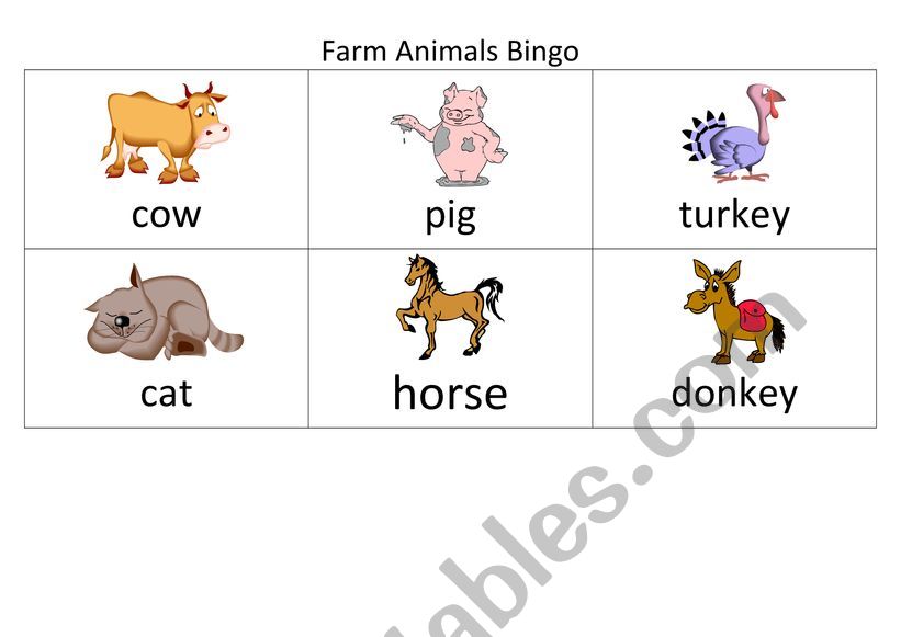 animals worksheet