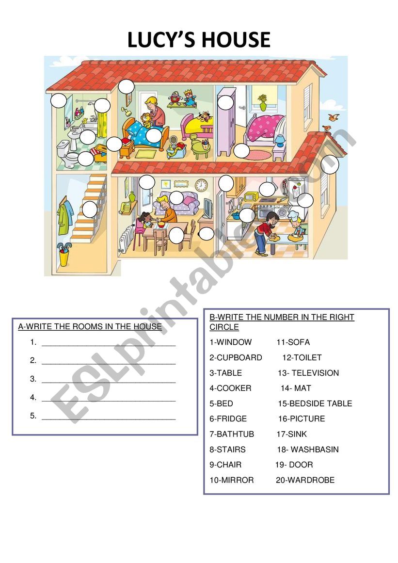 Lucys house worksheet