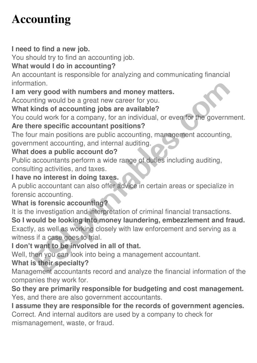 Accounting worksheet