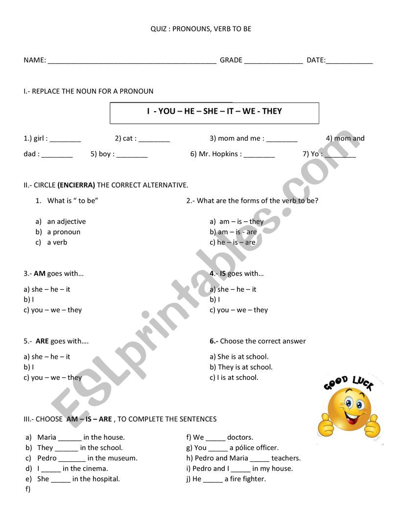 QUIZ worksheet