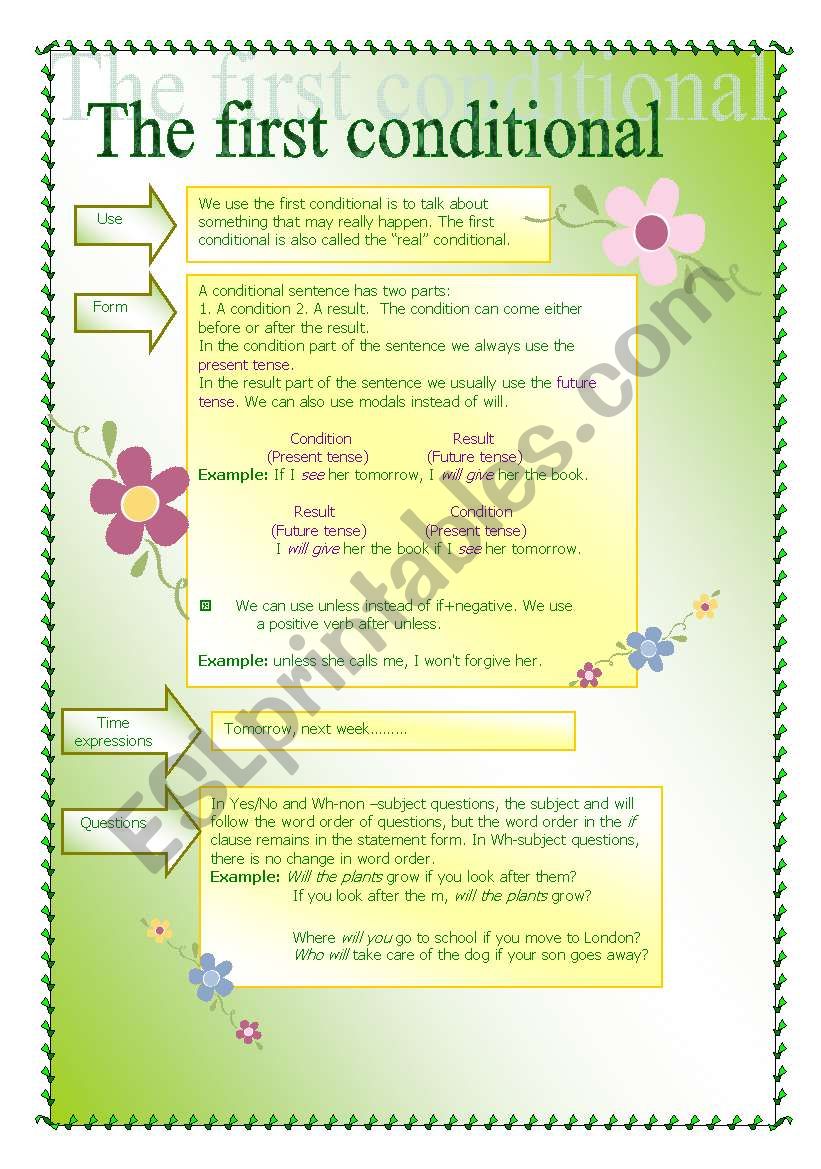 The first conditional worksheet