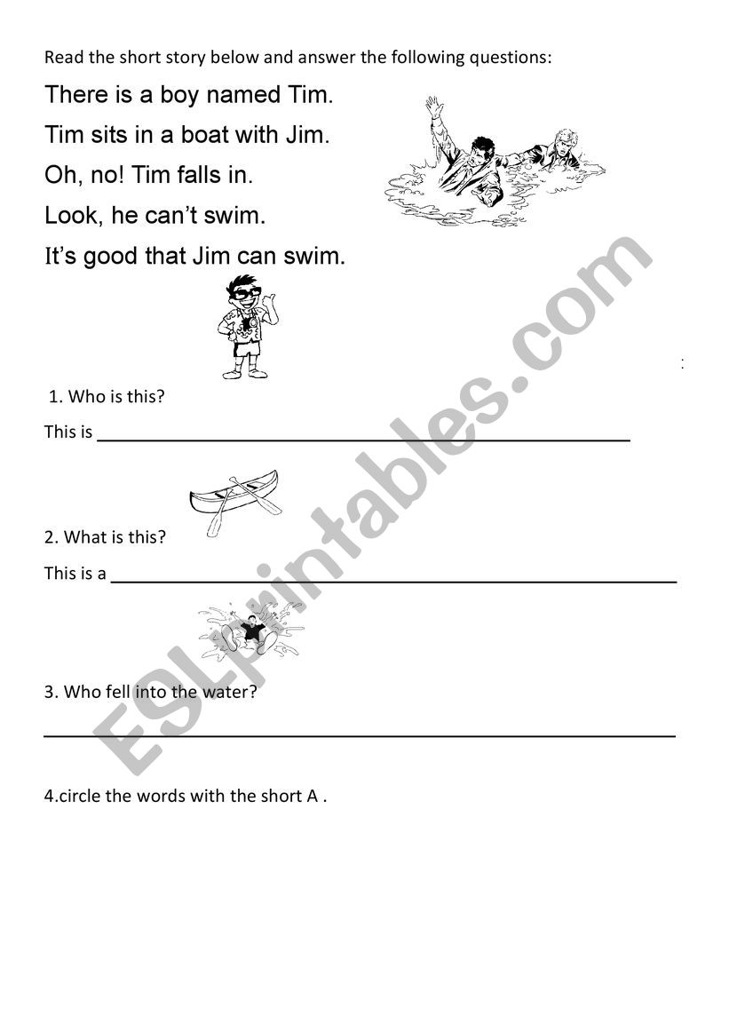 words with the short a worksheet
