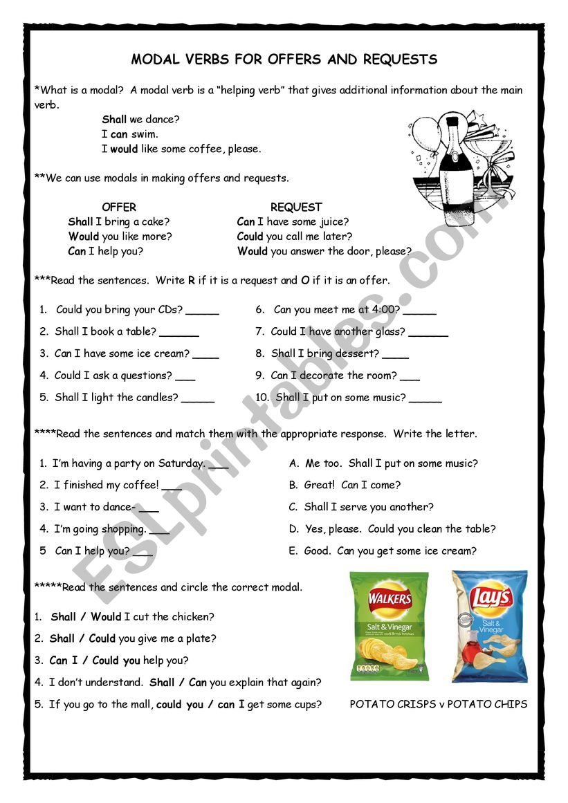 Requests and Offers Worksheet worksheet