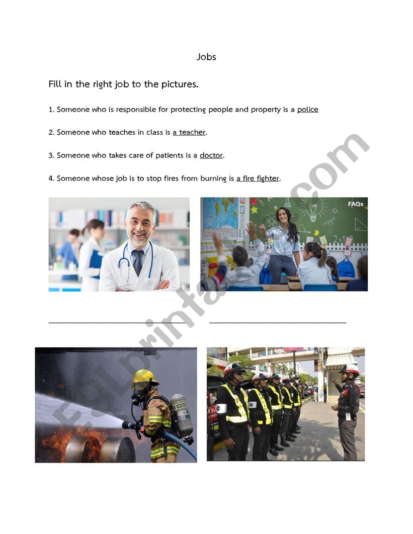 Jobs worksheet