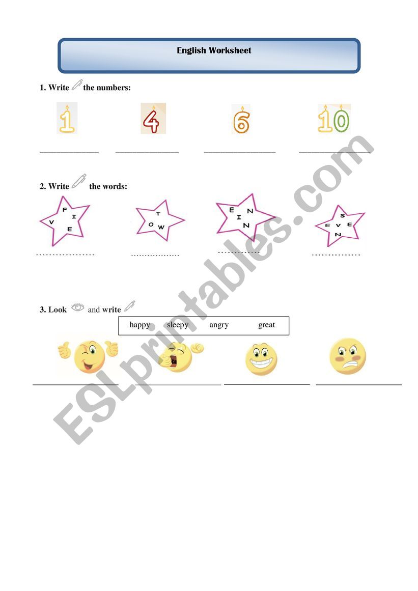 Revision worksheet