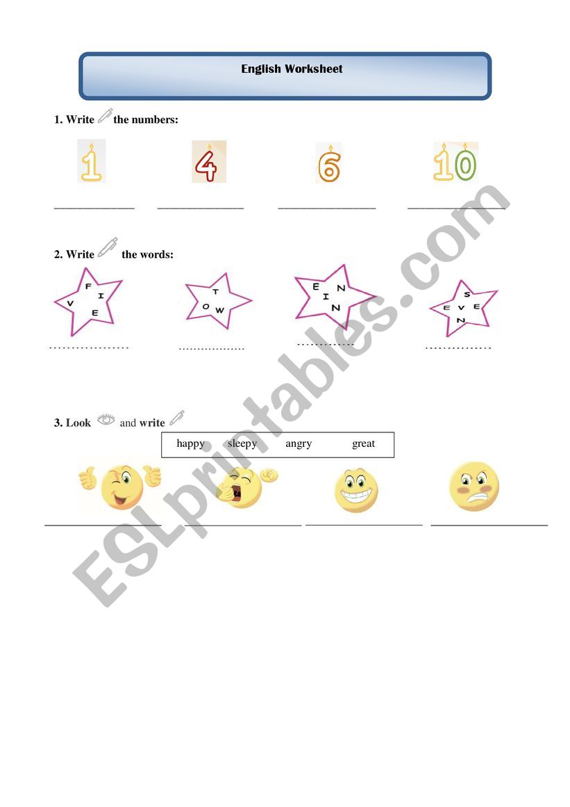 Revision worksheet