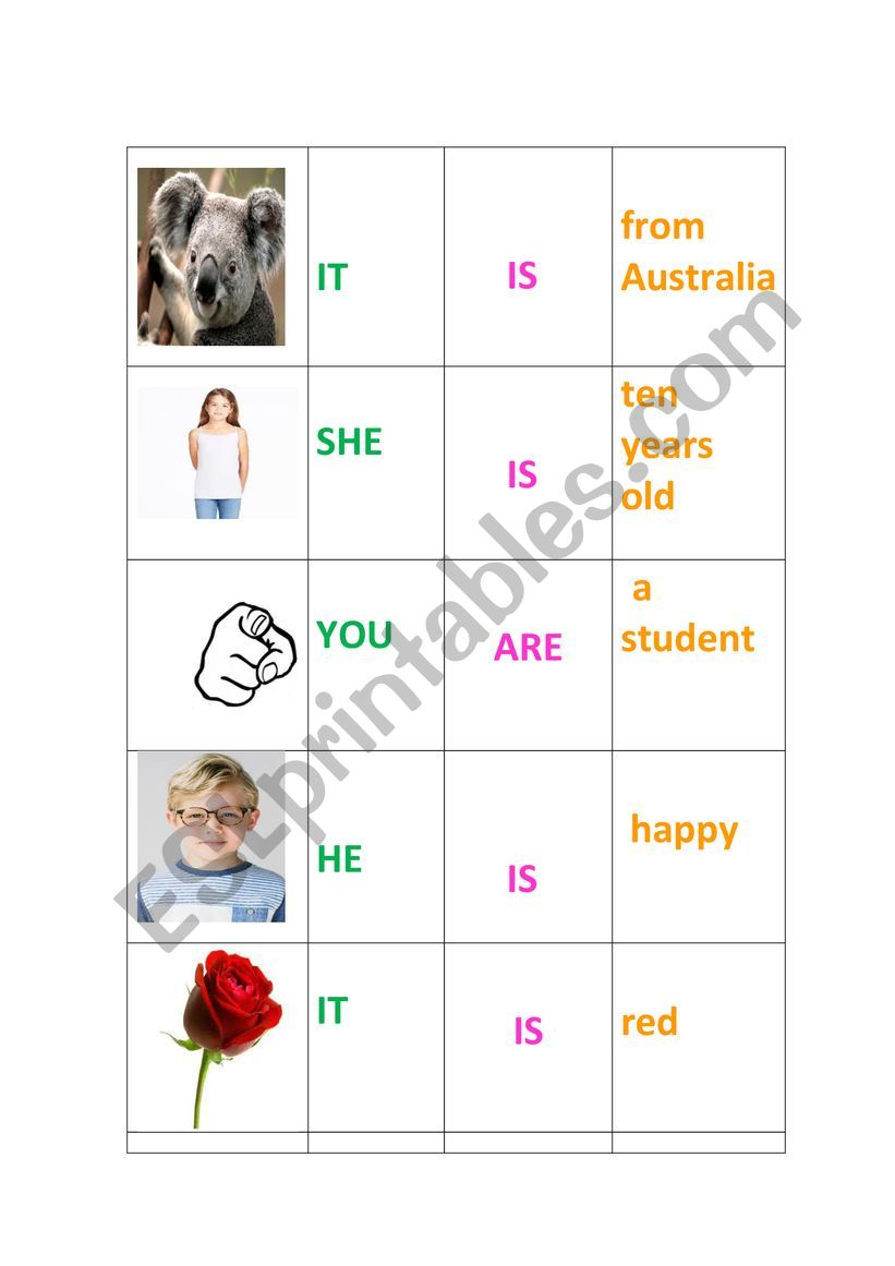 BE singular worksheet