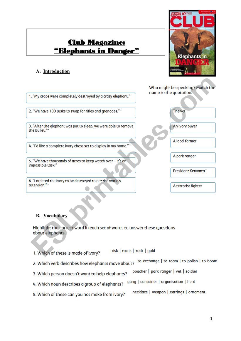 Reading Comprehension worksheet