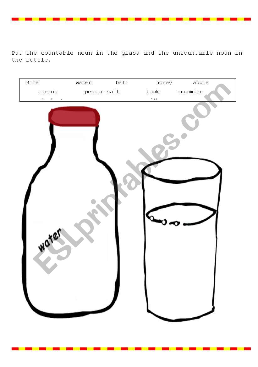 countable uncountable worksheet