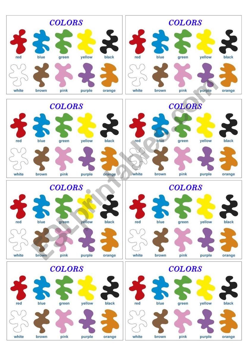 colors  worksheet