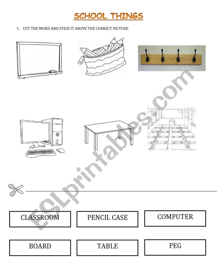 School things worksheet