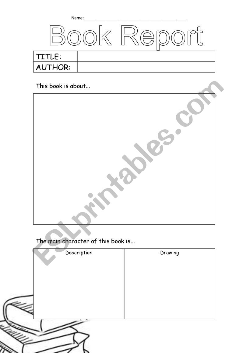 Book report worksheet