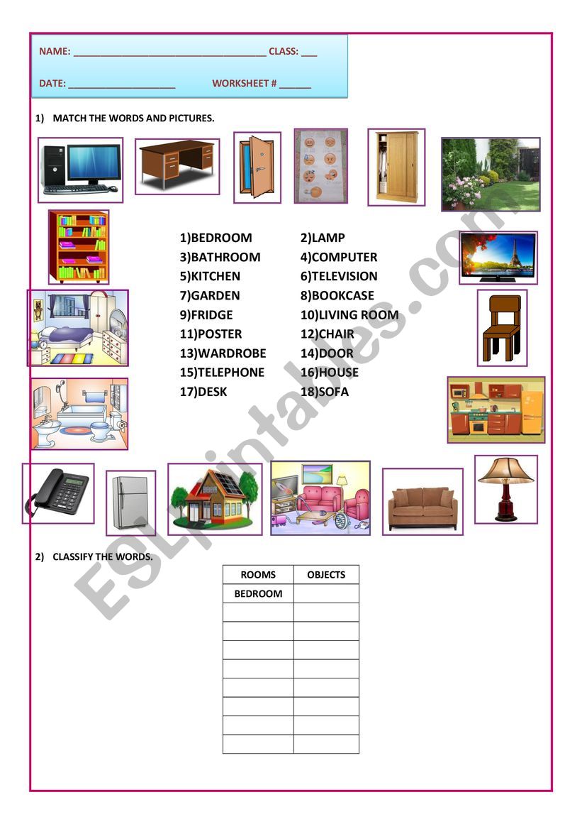 THE HOUSE worksheet