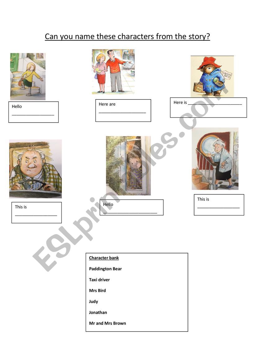 Paddington bear Original Characters 