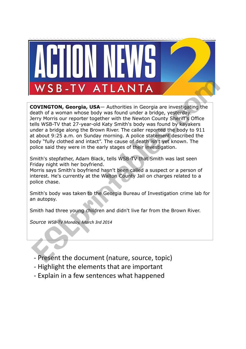 Crime scene investigation worksheet