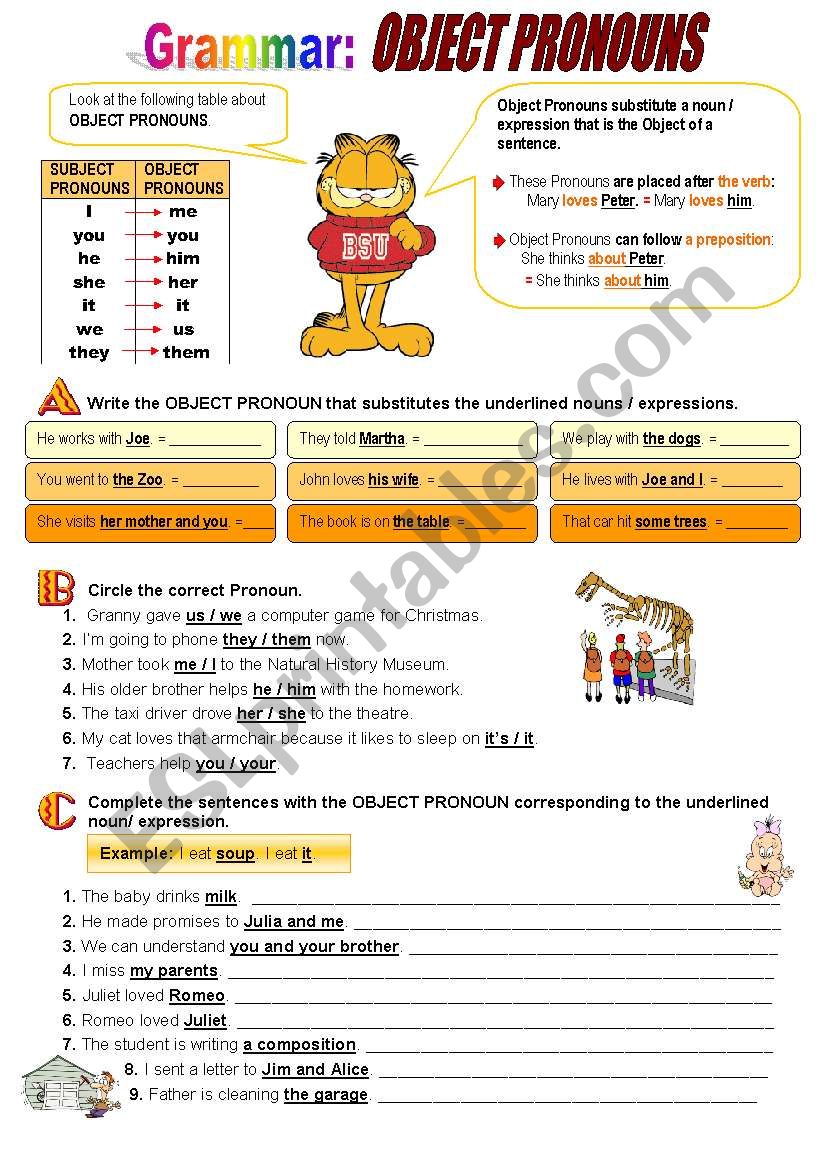 Object Pronouns worksheet