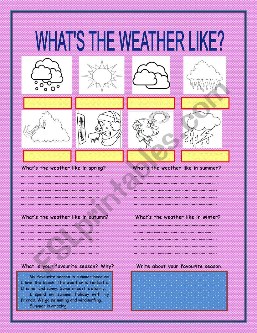 Whats the weather like? worksheet