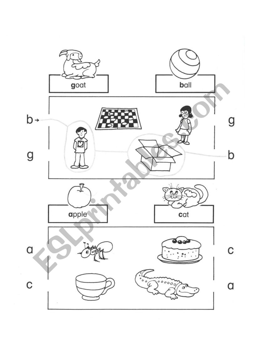 Letters and animals worksheet