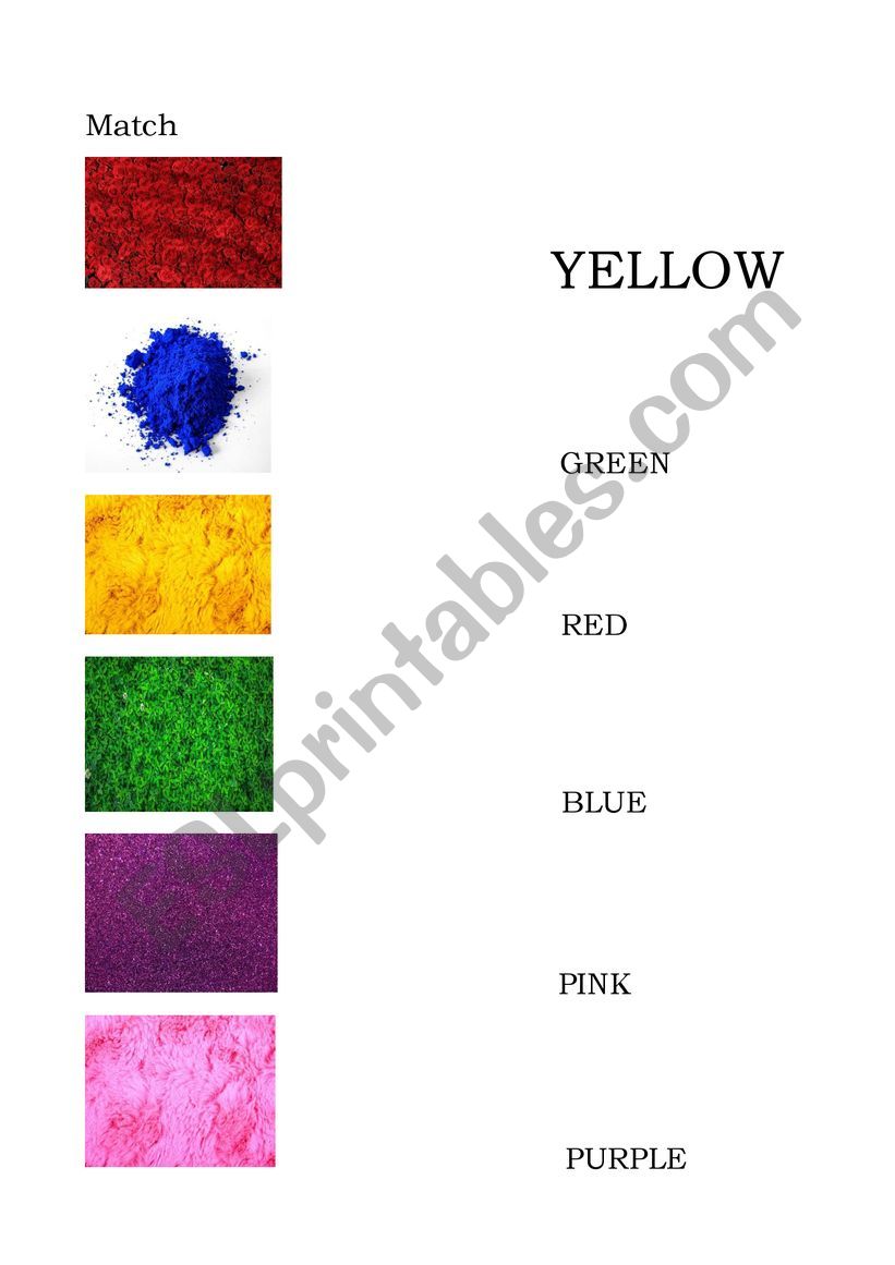 COLOURS worksheet