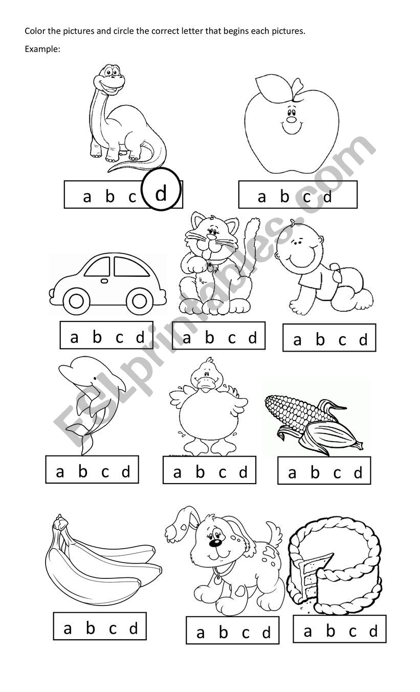 Letters worksheet