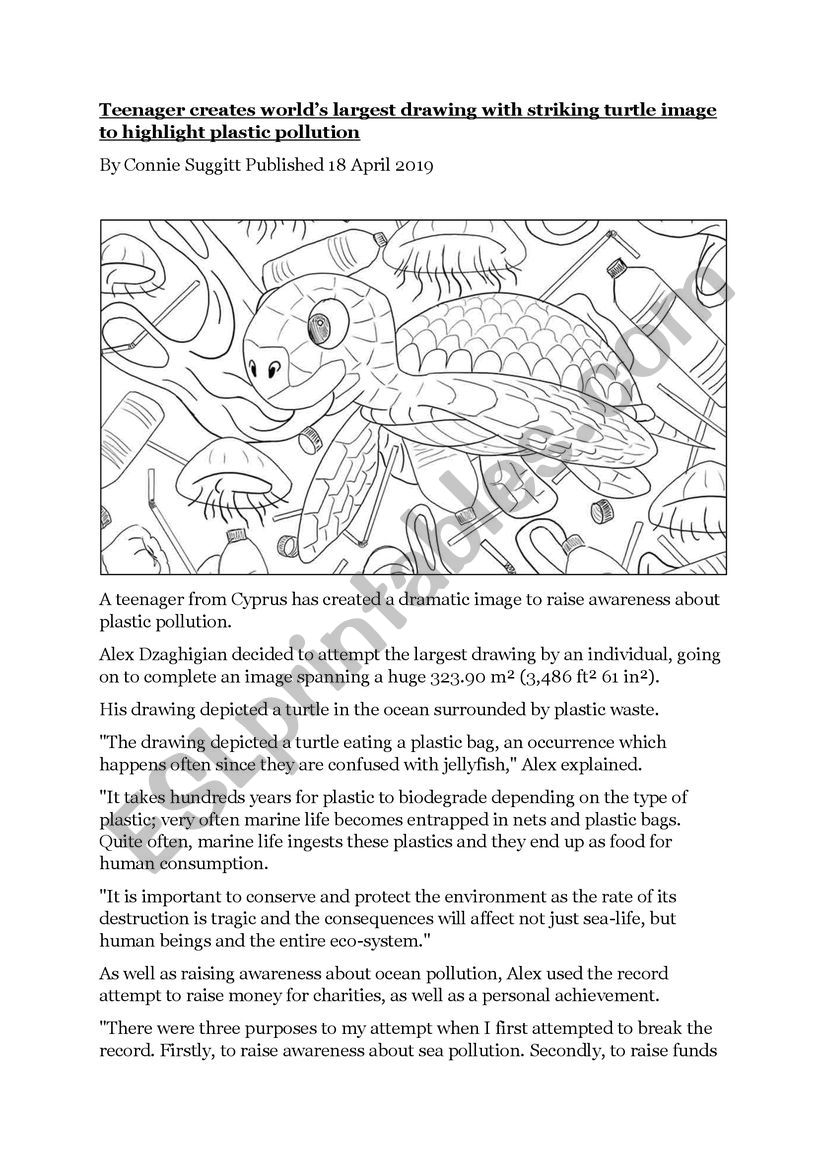 Reading comprehension: worldÂ´s largest drawing