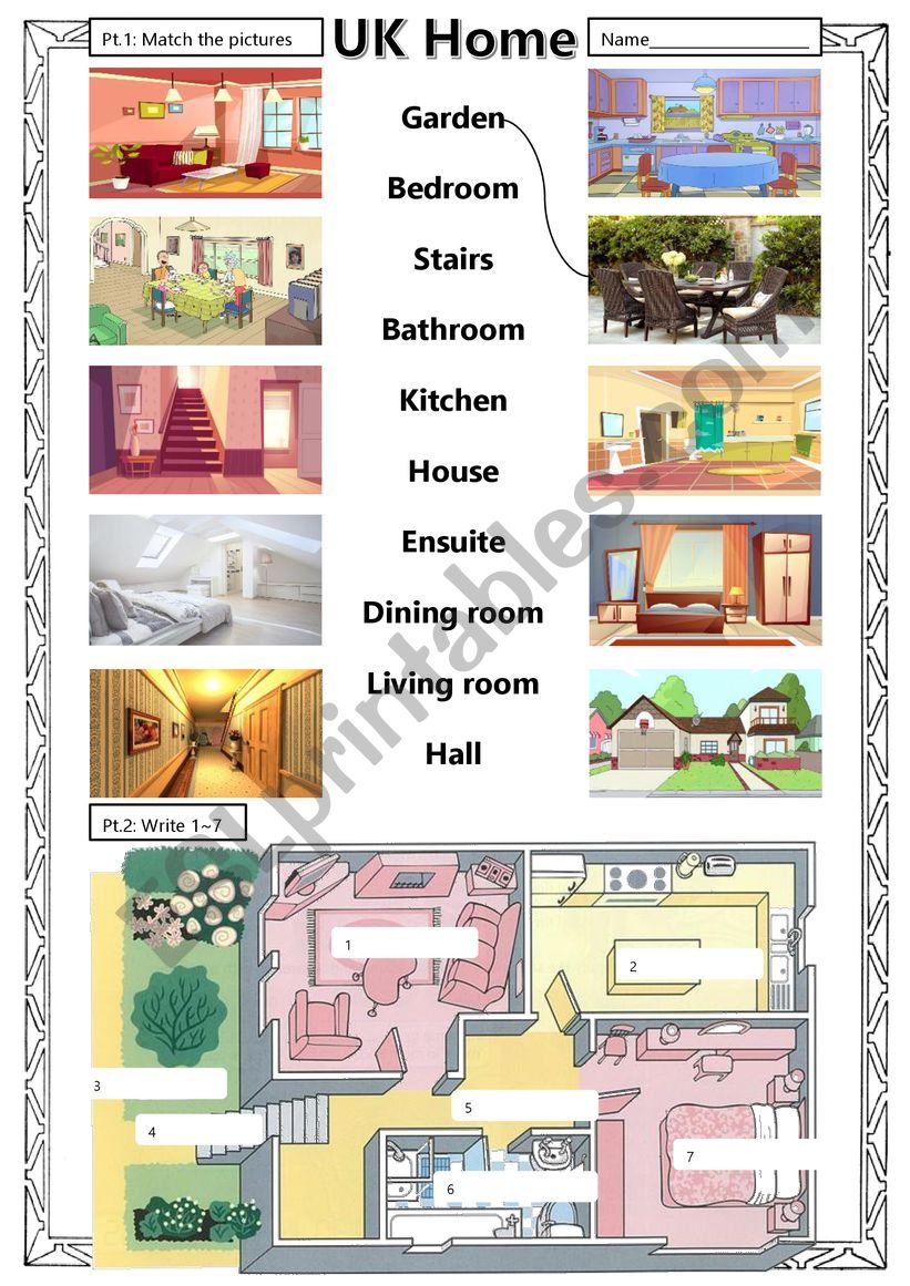House and Home worksheet