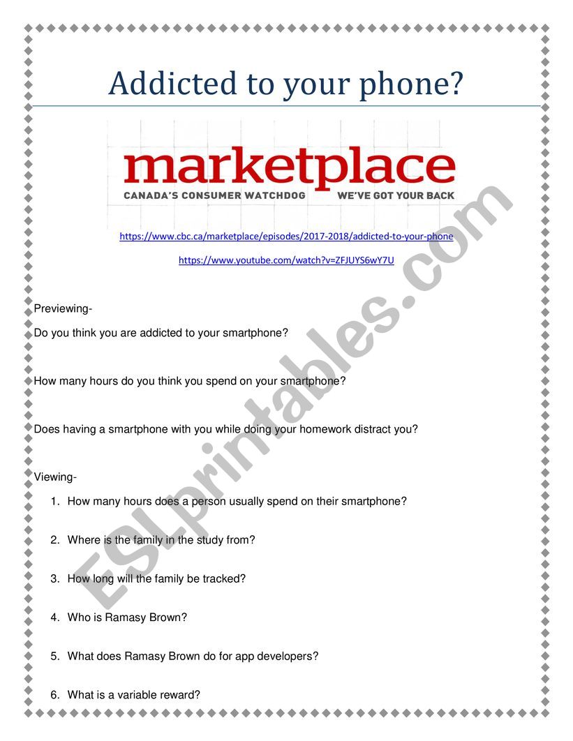 Addicted to your smartphone? CBC Marketplace View Guide