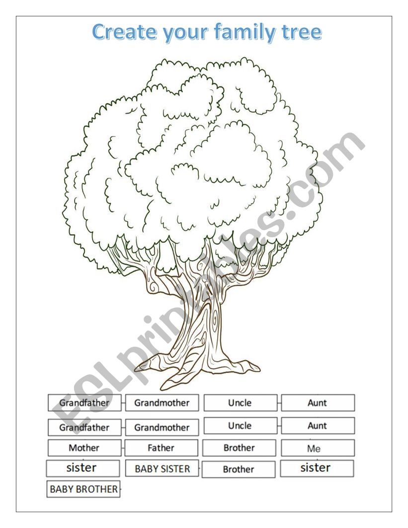 Family tree worksheet