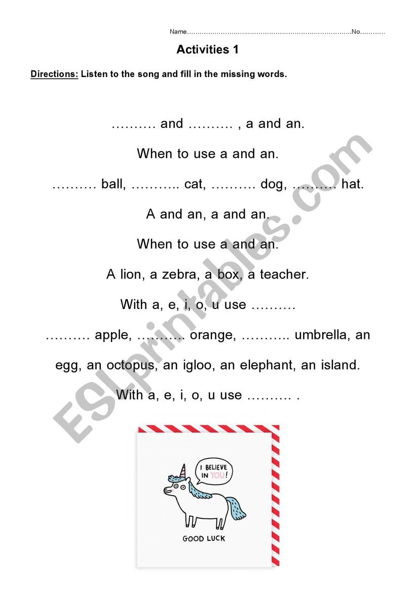 Game Article worksheet