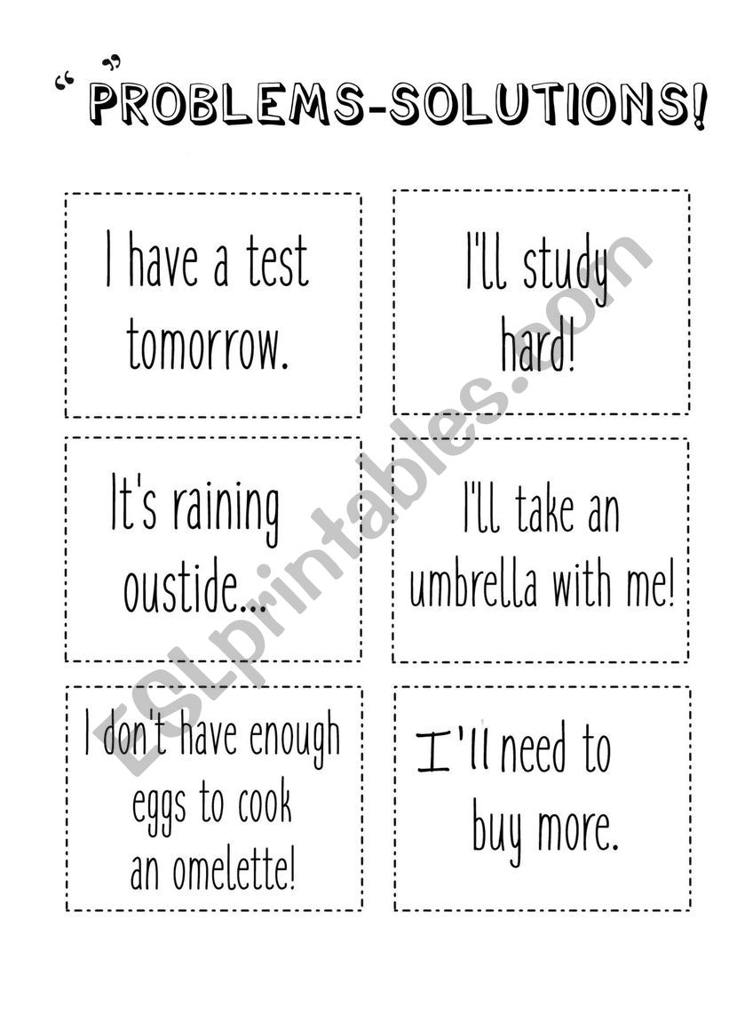 PROBLEM SOLVING CARDS worksheet