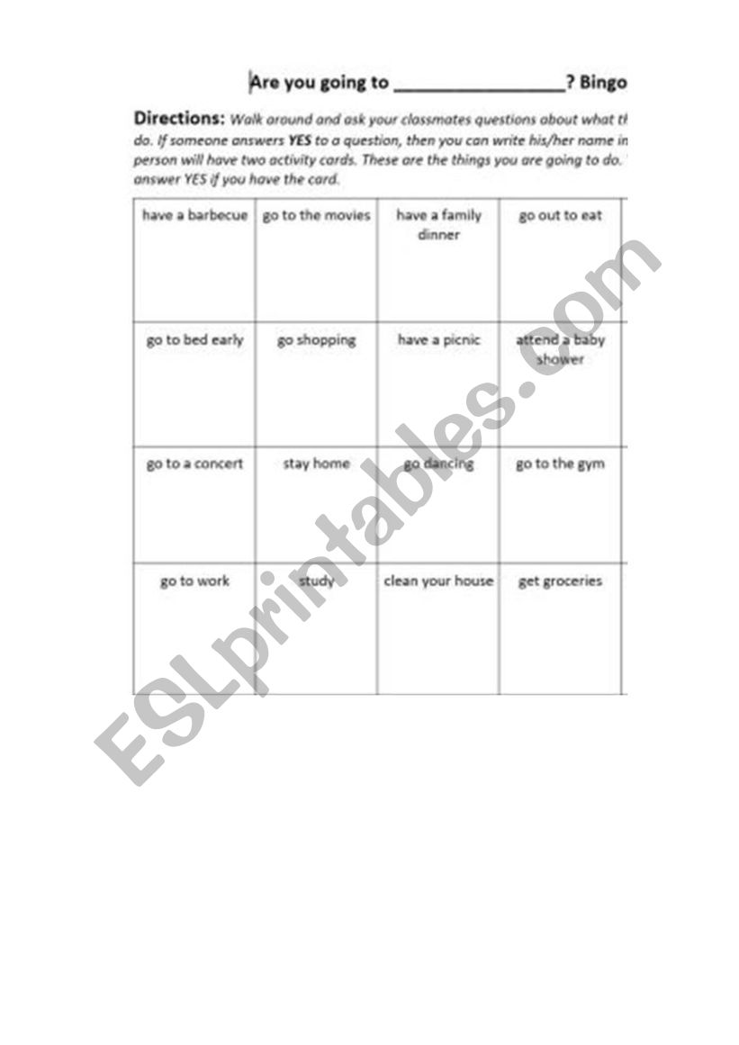 food worksheet