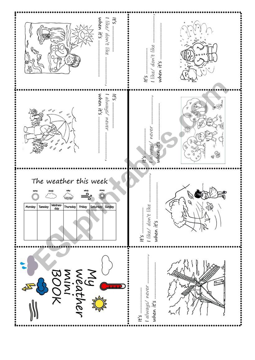 Weather Mini Book worksheet