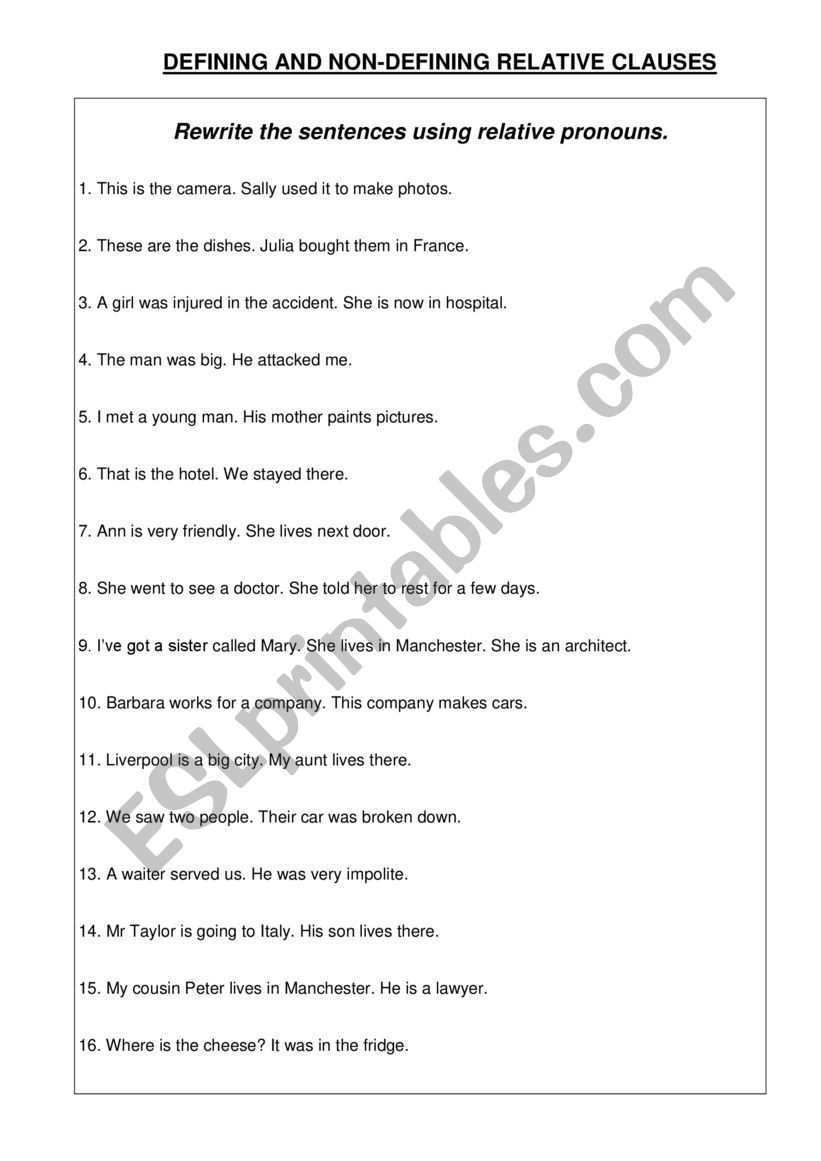 Worksheet Rewrite The Sentences Using Pronouns