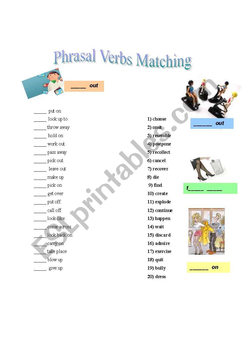 Phrasal verbs worksheet