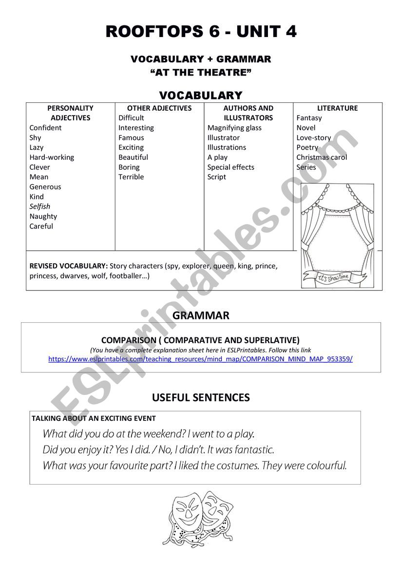 ROOFTOPS 6 (OUP) - VOCABULARY UNIT 4