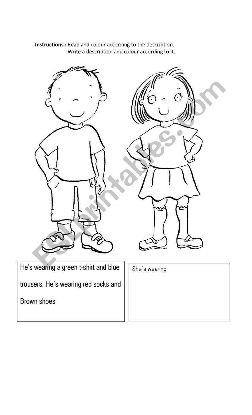 clothes worksheet