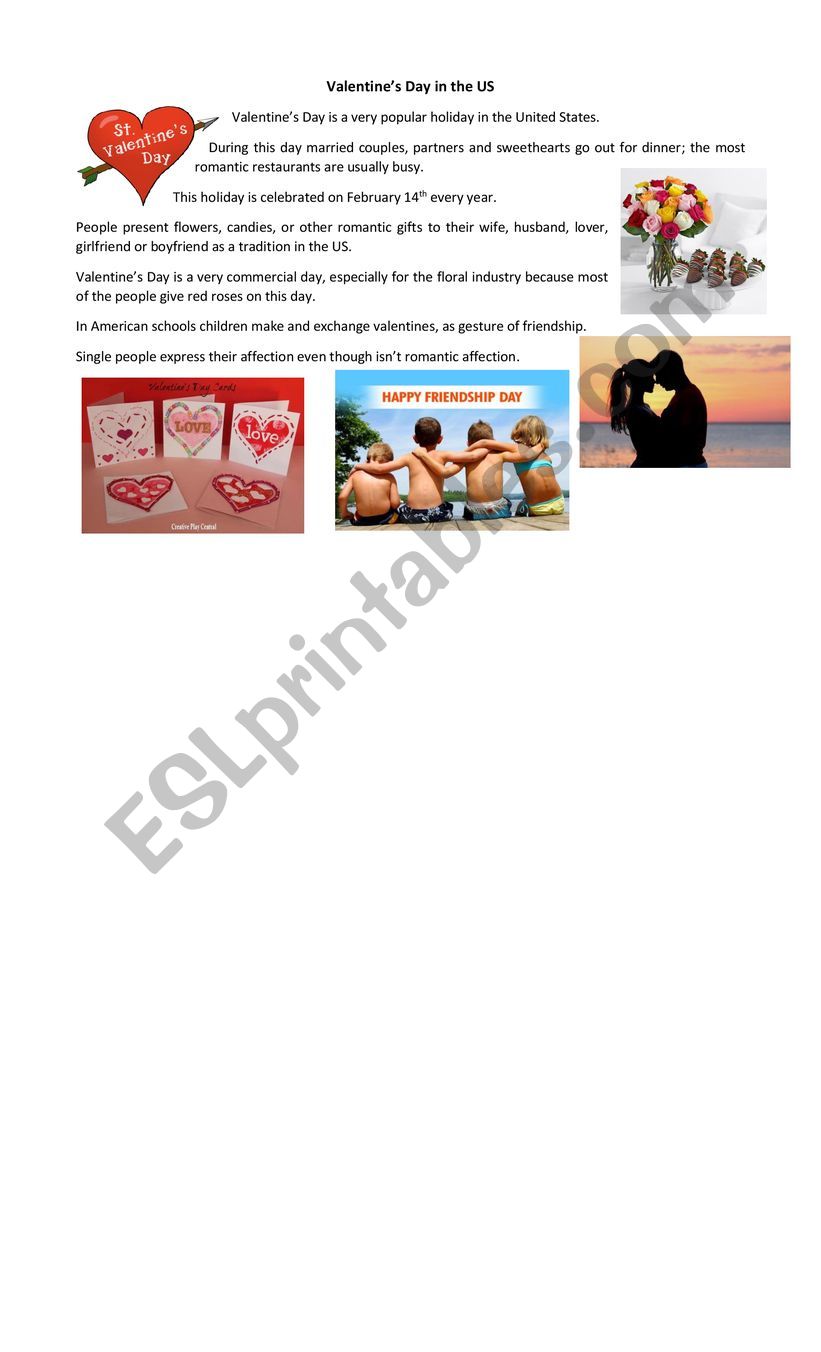 Saint Valentine´s Day worksheet