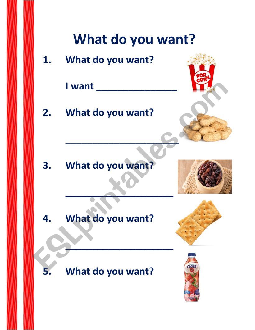 WHAT DO YOU WANT?  worksheet