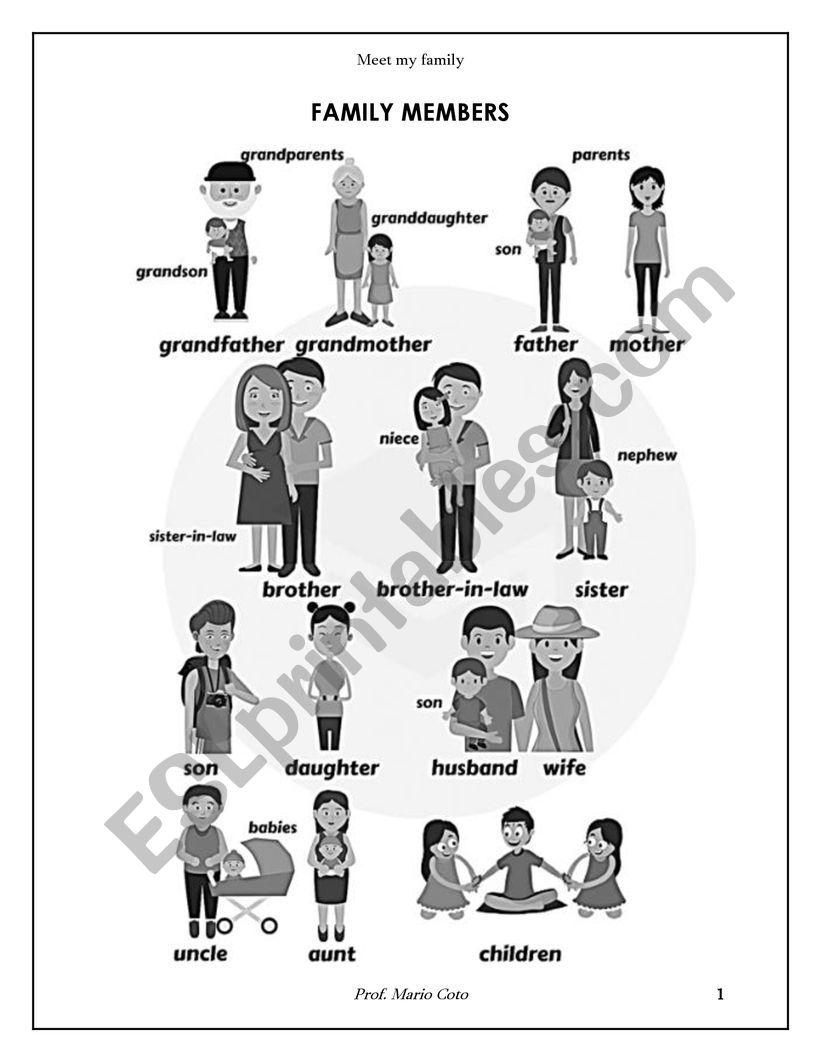 My Family Members worksheet