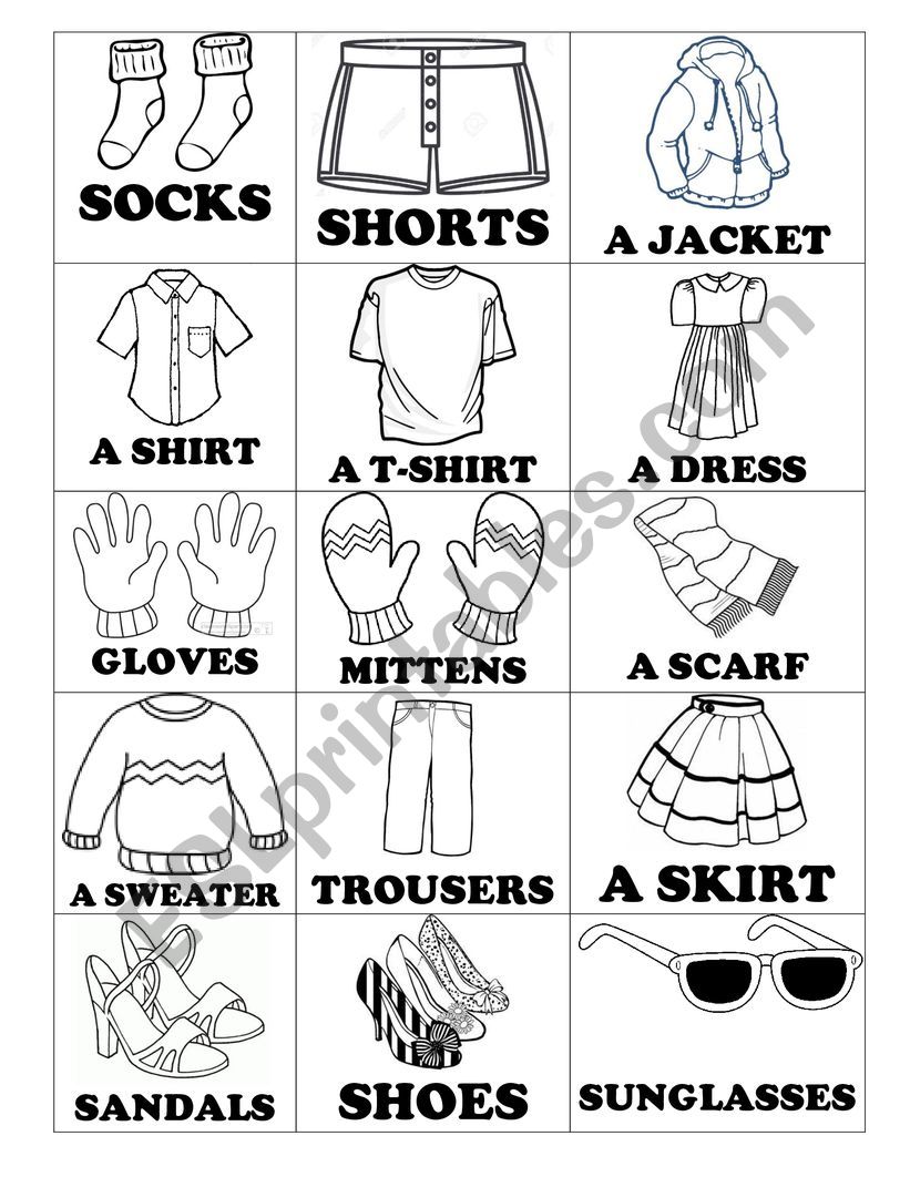 Clothes - Vocabulary worksheet