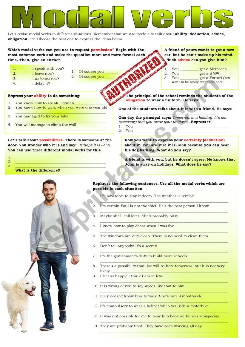 MODAL VERBS practice worksheet