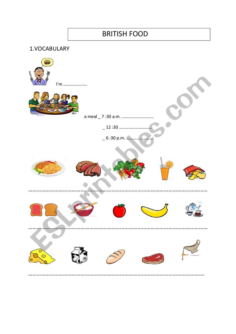 THIS IS BRITAIN FOOD worksheet